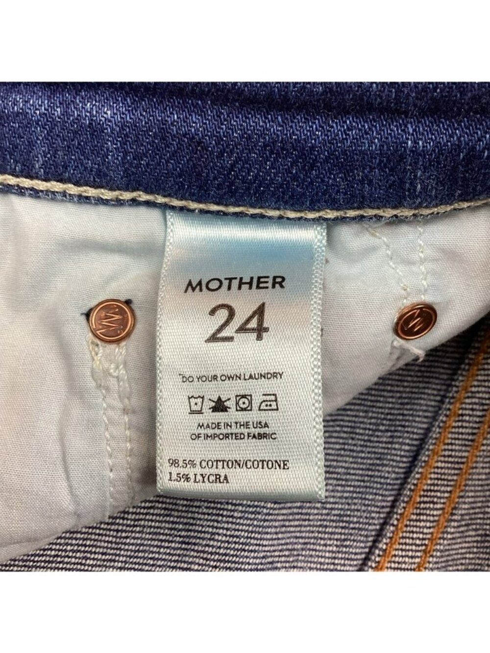 Mother Short Short Cuffed Short Blue 24 "Cry of the Peacock" - Picture 9 of 12